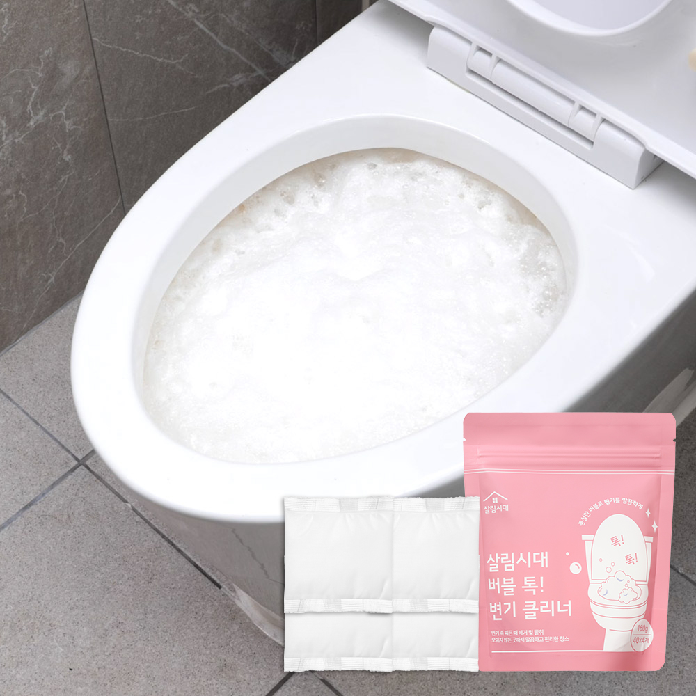살림시대 버블 톡 변기 클리너, 40g, 4포, 1개