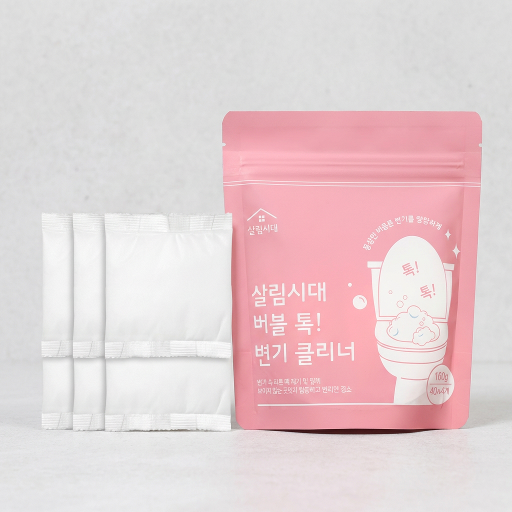 살림시대 버블 톡 변기 클리너, 40g, 4포, 10개