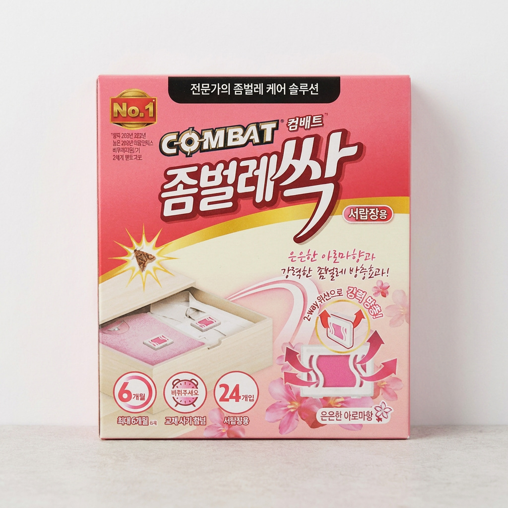 컴배트 좀벌레싹 서랍장용 은은한 아로마향 좀벌레 방충제, 0.5g, 24개입, 1개