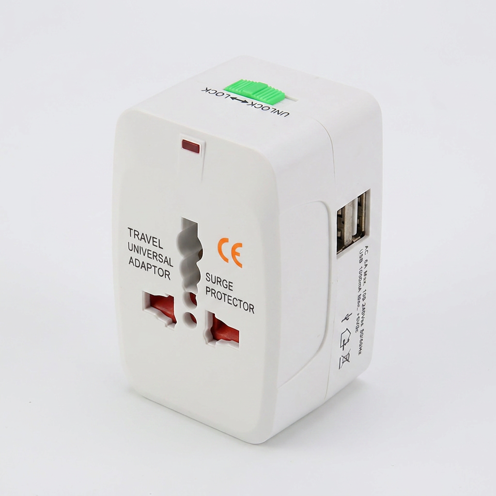USB 2구 여행용 멀티 어댑터 아답터, 931D, 1개