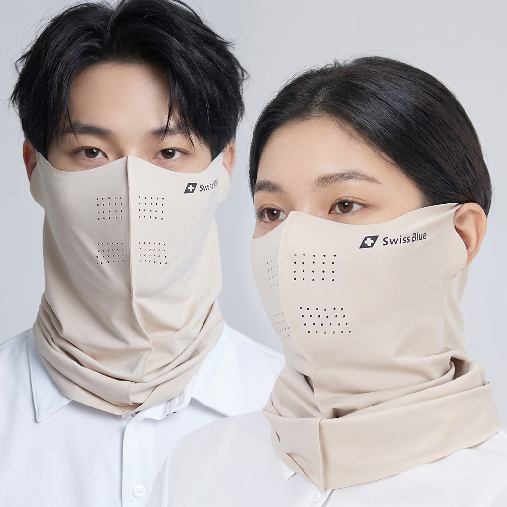 스위스블루 냉감 자외선차단 새부리 마스크, 스킨, M, 1개