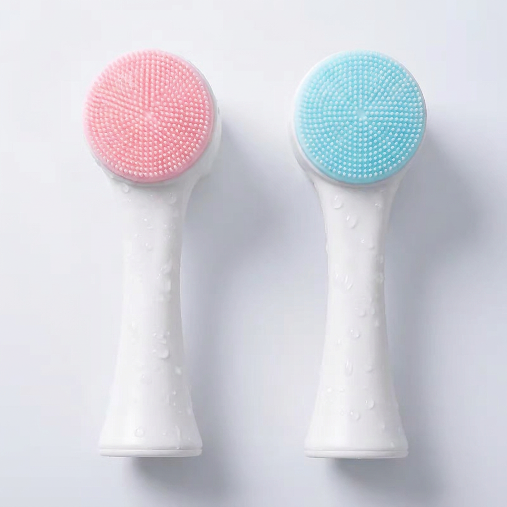 3D 듀얼 페이셜 클렌징 브러시, 핑크, 1개