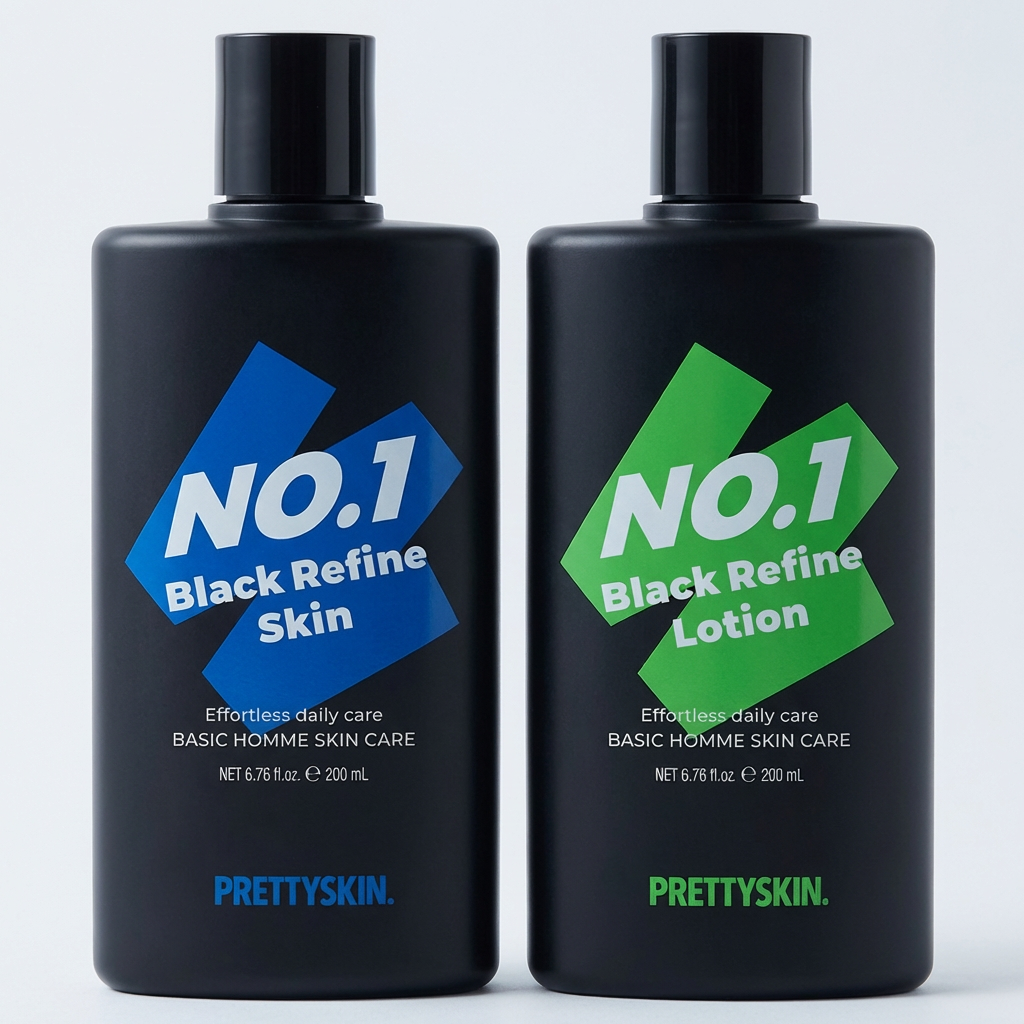 프리티스킨 넘버원 블랙 스킨 & 로션 2종세트, 200ml + 200ml, 1세트