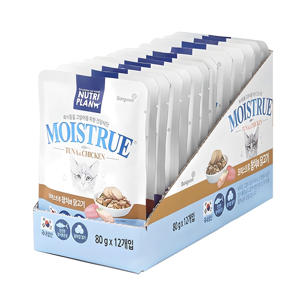 동원 뉴트리플랜 모이스트루, 참치+닭고기, 80g, 24개입