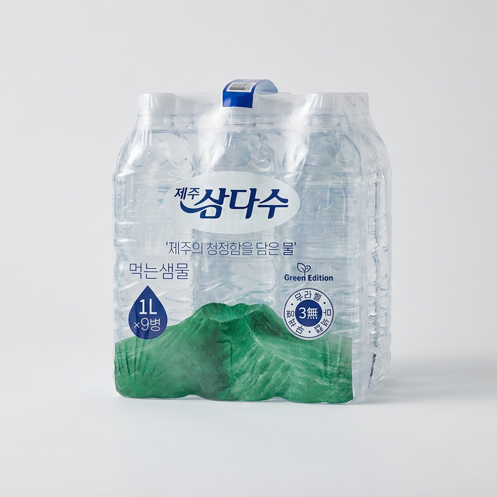 제주삼다수 무라벨, 1L, 9개