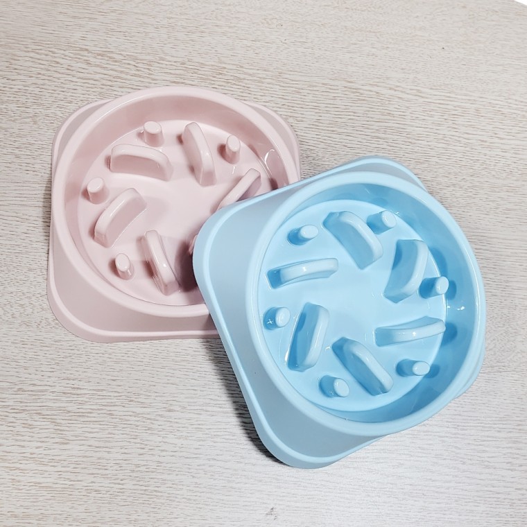 슬로우식기 강아지, 비만방지그릇, 블루, 1개