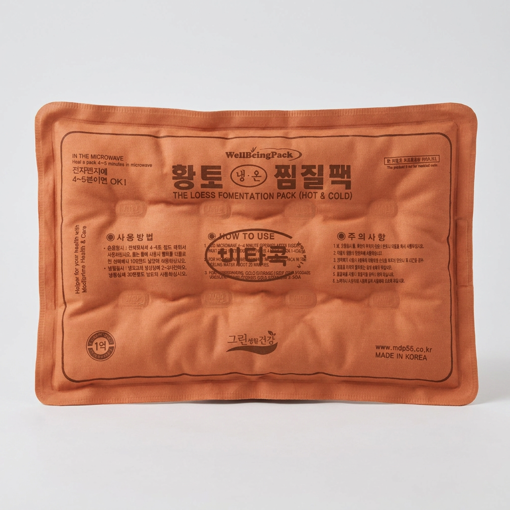 그린생활건강 황토 냉온 찜질팩, 38x26cm, 1개