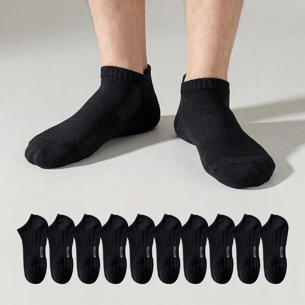 남성용 데일리 스포츠 단목 양말, 블랙, 10개입, 240~280, free