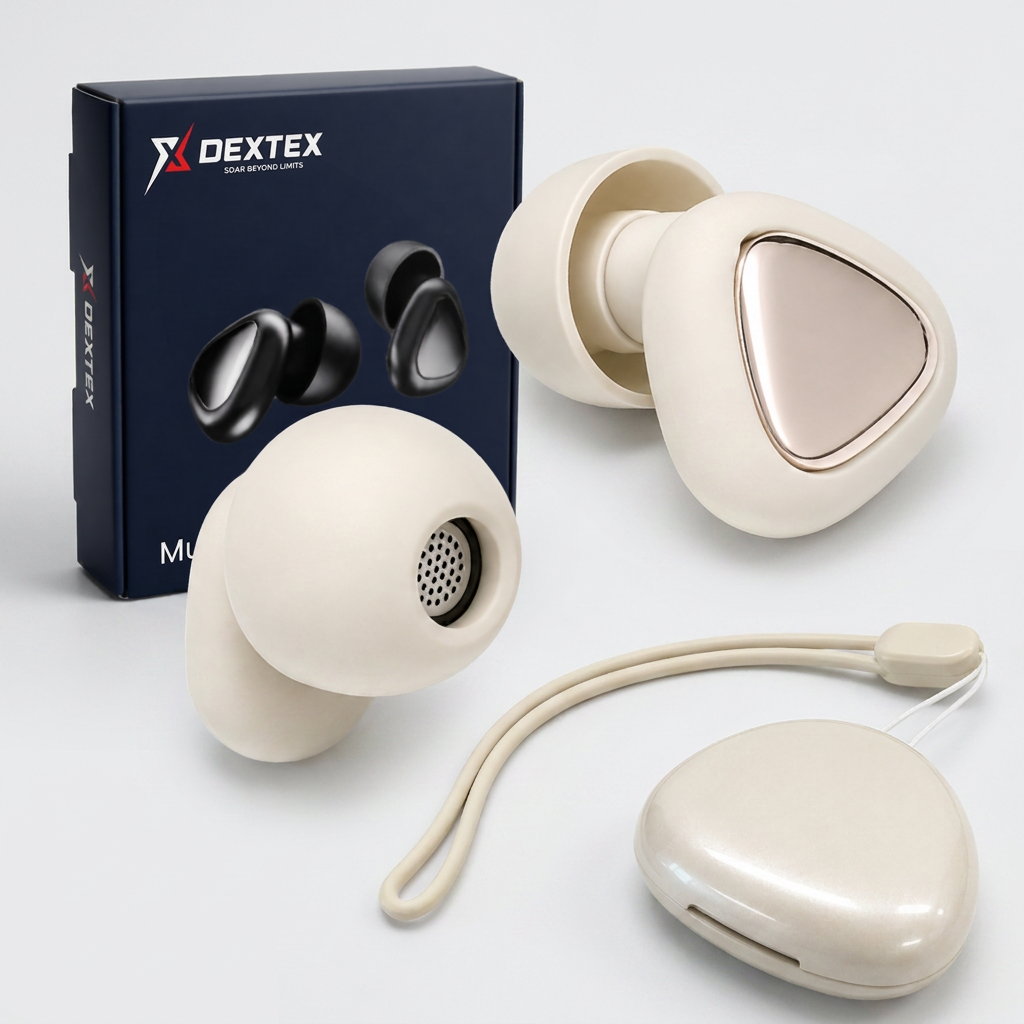 DEXTEX 뮤트핏 실리콘 소음 차단 수면 귀마개, 퓨어아이보리, 1세트