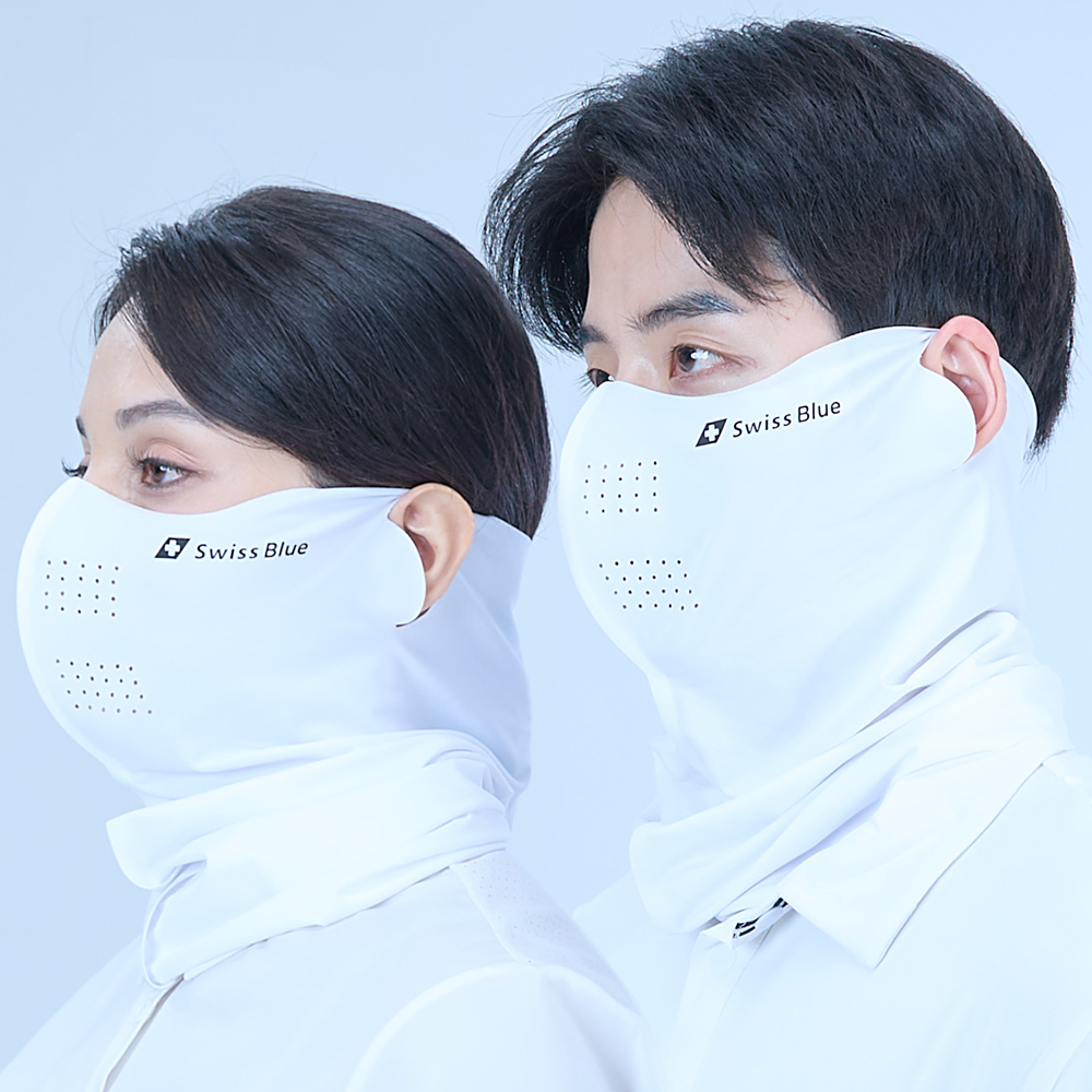 (주) 블루초이스 스위스블루 냉감 새부리 자외선 차단 마스크, 화이트, M, 2개