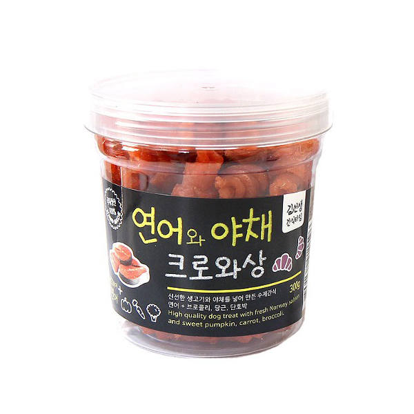 다올 아침애 수제간식 김선생 간식타임, 연어와 야채 크로와상, 300g, 1개