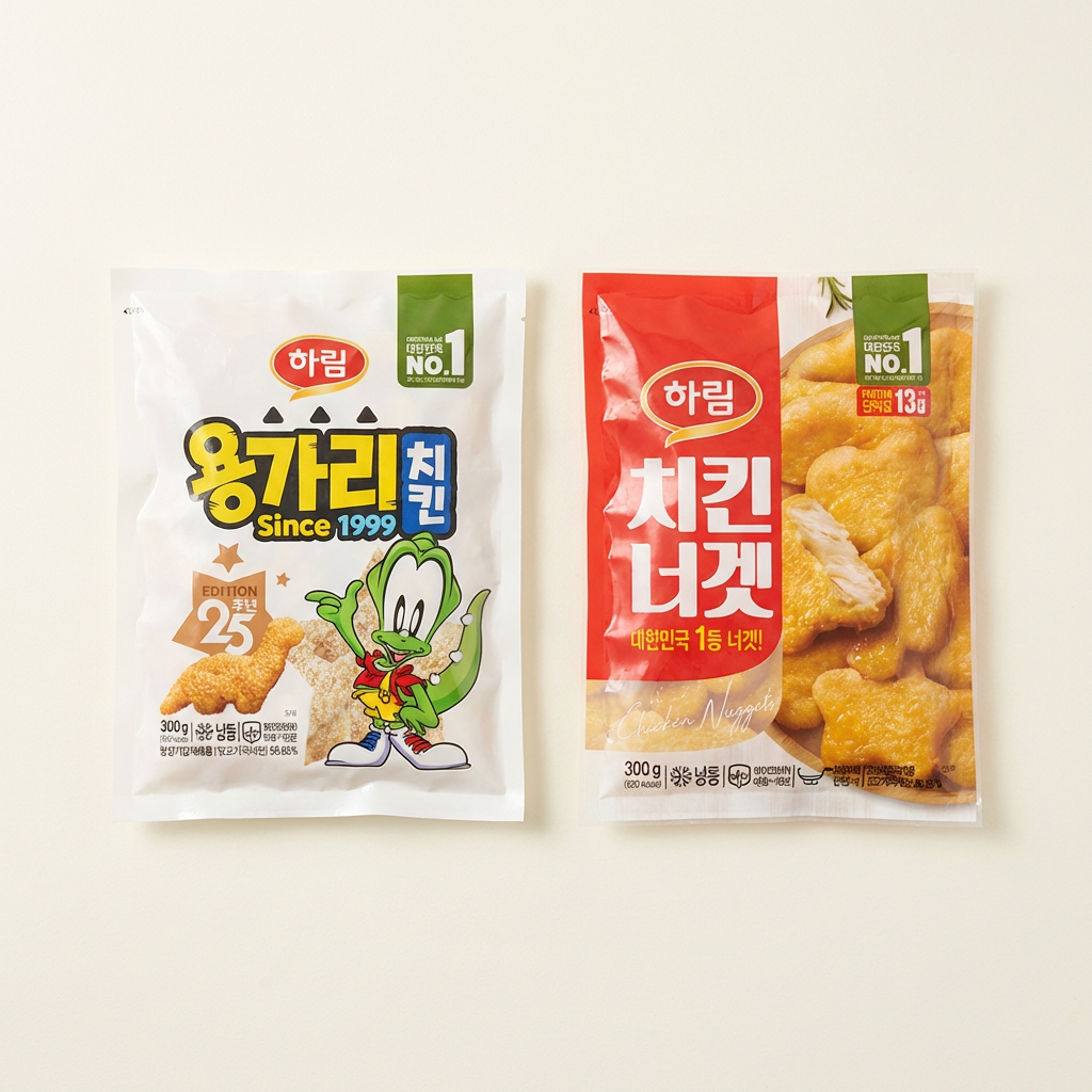 하림 용가리치킨, 300g, 2봉 + 치킨너겟, 300g, 2봉