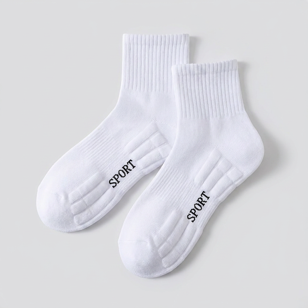 도톰 쿠션양말, 화이트, 단목, 10p