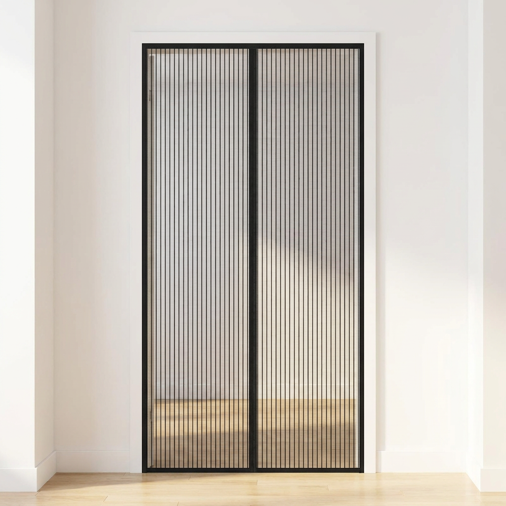 딱붙착 마그네틱 문 방충망, 화이트, 100x210cm