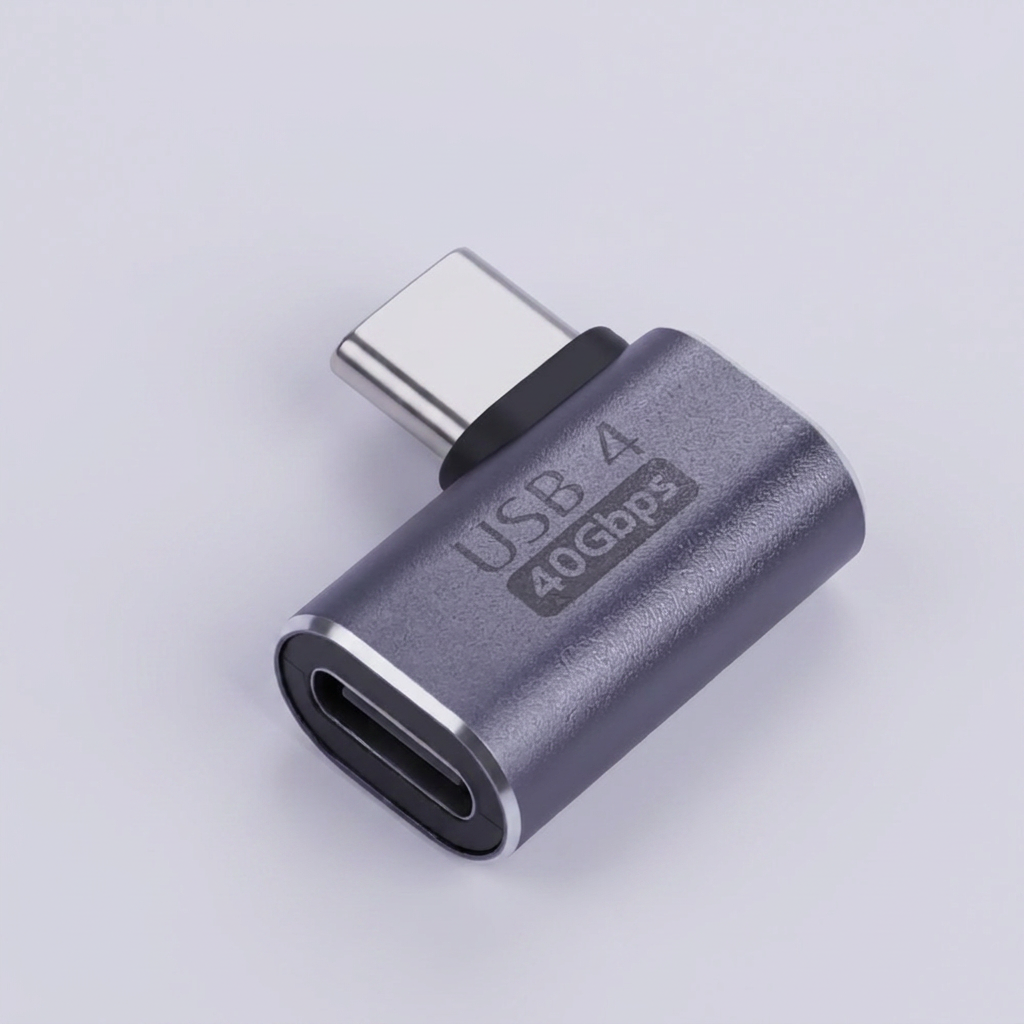 컴스마트 USB4.0 C타입 기억자 꺽임 연장 젠더 고속충전 데이터동기화 커넥터 JA054, 퍼플, 2.15cm, 50개