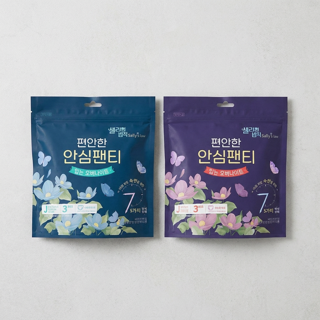 샐리의 법칙 편안한 안심팬티 입는 오버나이트, 중형, 3매, 5팩