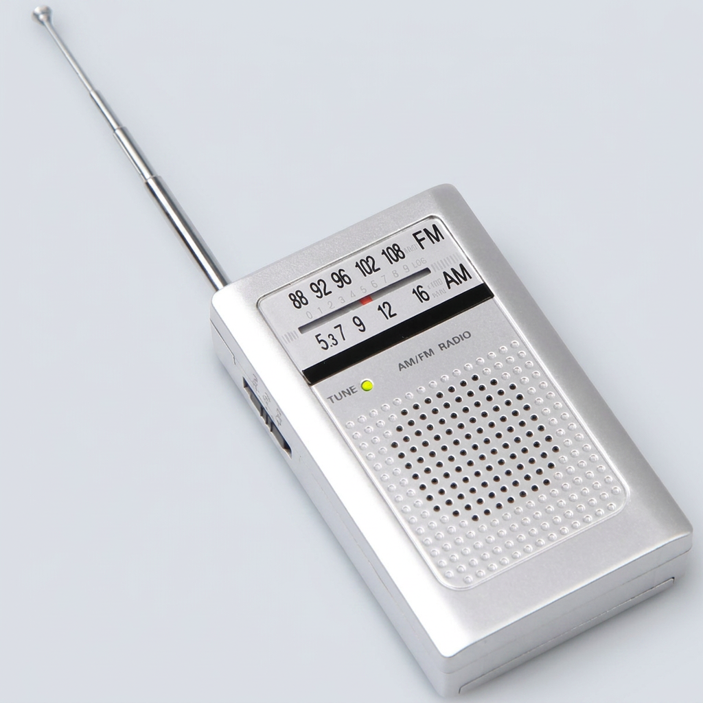 코비 미니 휴대용 AM FM 라디오 CXPR30, 실버, 1개