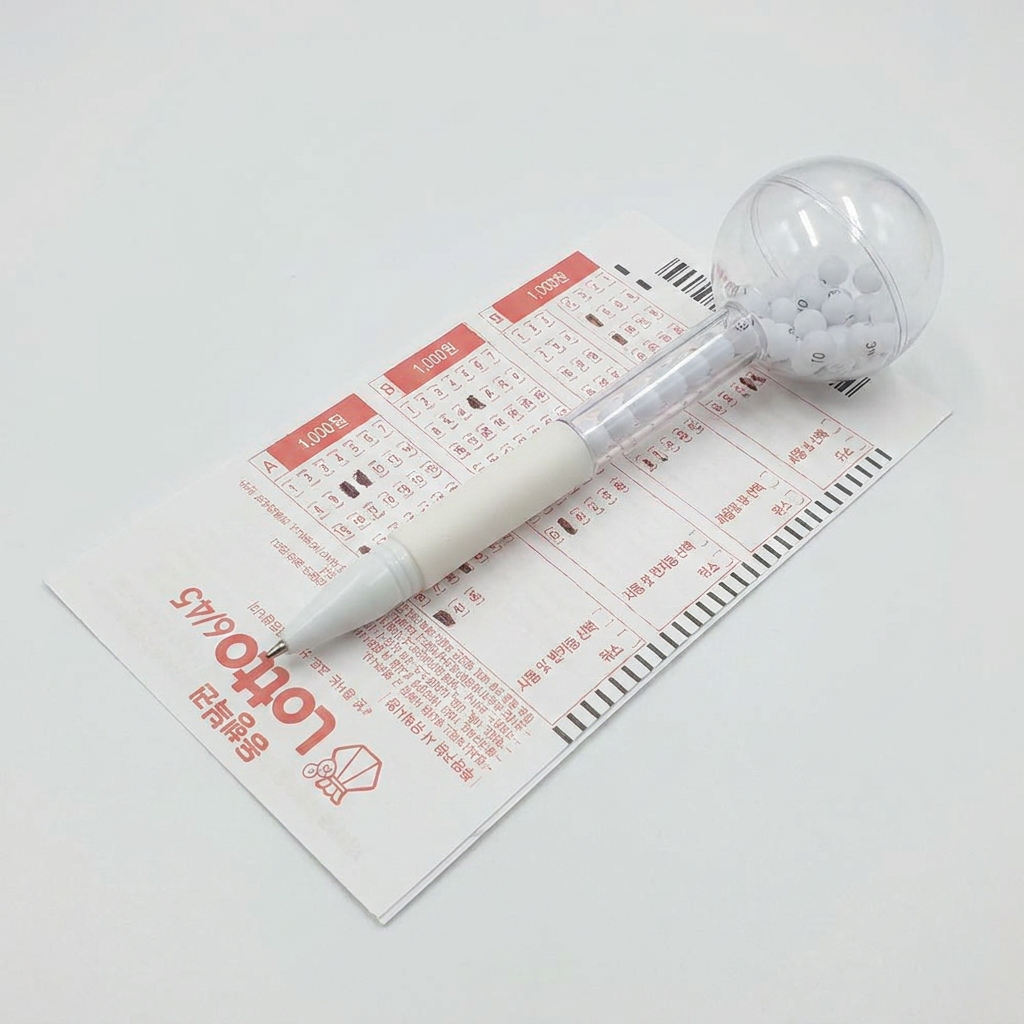 로또볼펜 로또번호추출기 마킹펜 로또게임기, 화이트, 1개