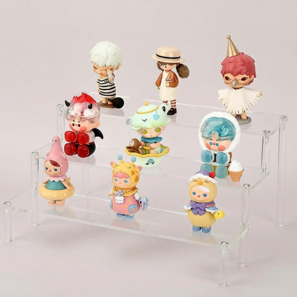 BIGPD 아크릴 피규어 장식장 진열대 수납 보관함, 40cm, 3단, 1개