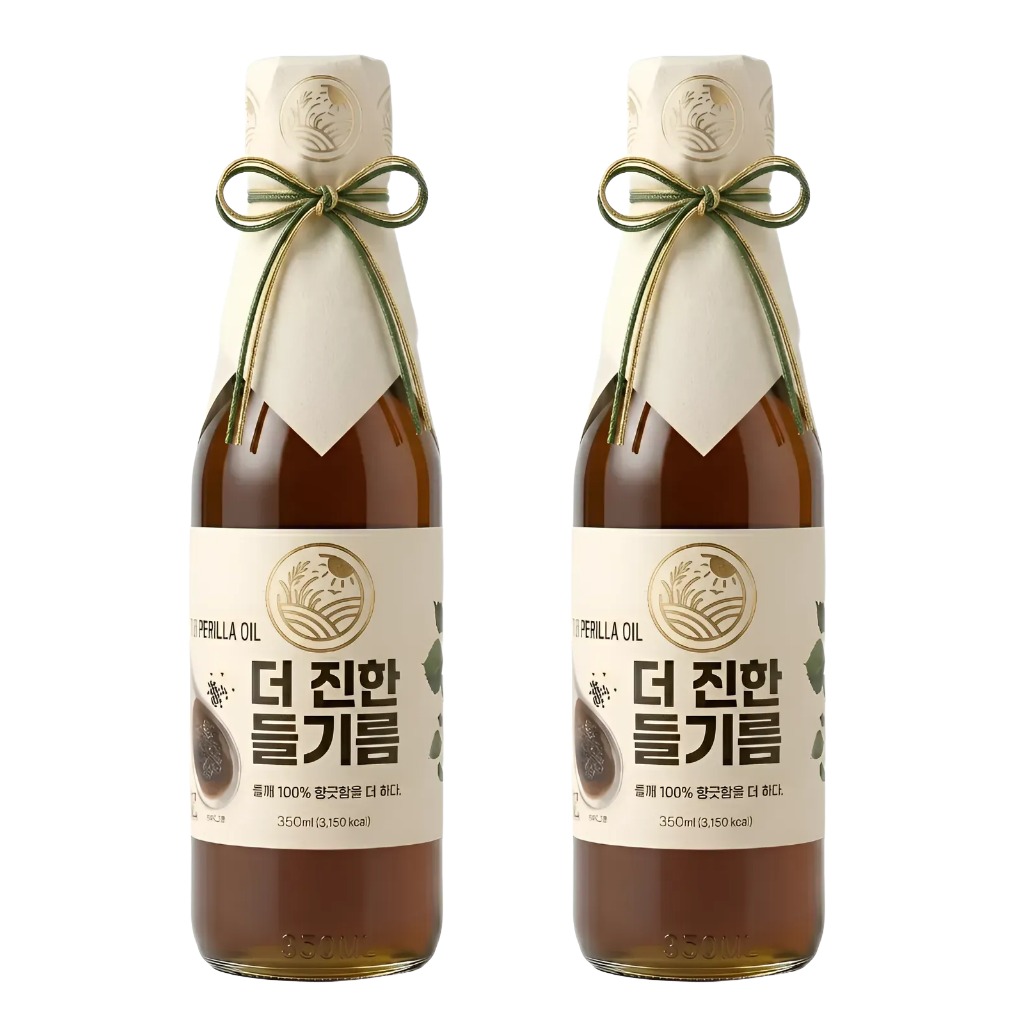 들녘 전통압착 더 진한 통들깨 백퍼센트 들기름, 350ml, 2개