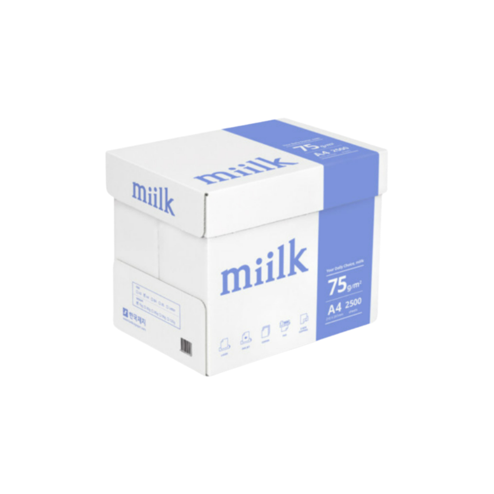 조인커머스 한국제지 MIILK A4 복사용지, 75g, A4, 7500매, 3박스
