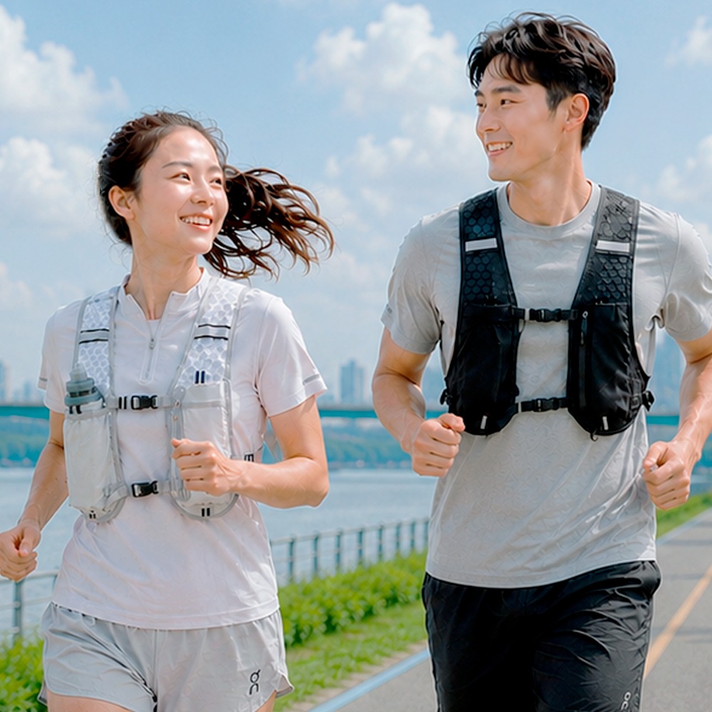 주식회사한담컴퍼니 초경량 러닝 조끼, 블랙, 2개