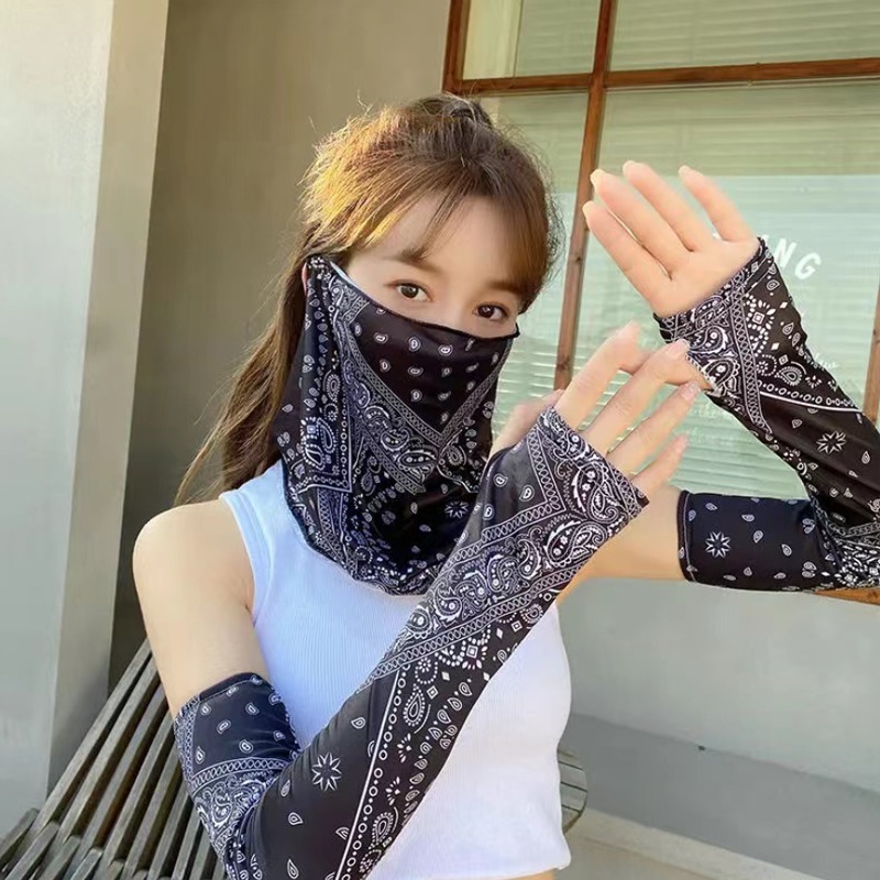 주식회사 초특가컴퍼니 30도 넘어가면 필수에요 강력 UV 차단 페이스커버 쿨토시 세트, 블랙+블랙, 1세트, FREE