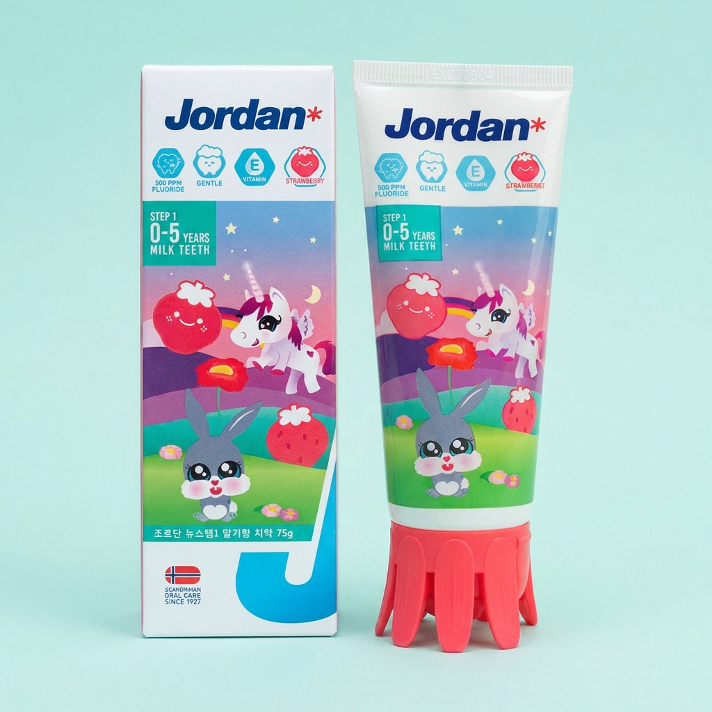 조르단 뉴스텝1 유아치약, 열대과일향, 90g, 1개
