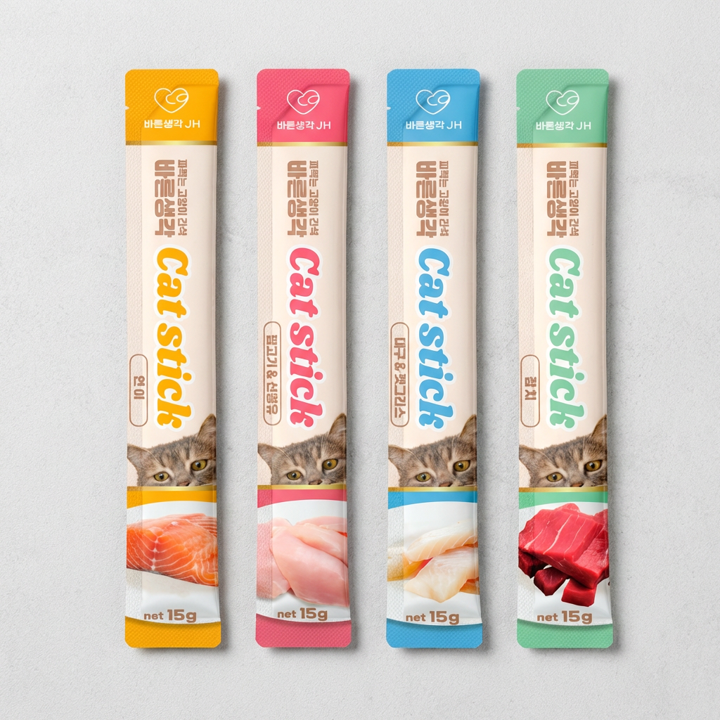 바른생각 캣스틱, 참치, 15g, 100개입
