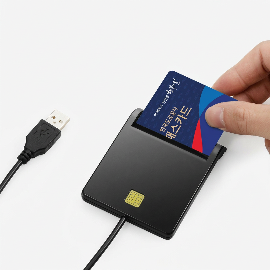 COMS 하이패스 충전 카드리더기 USB 스마트 IC리더기, 단일색상, 1개