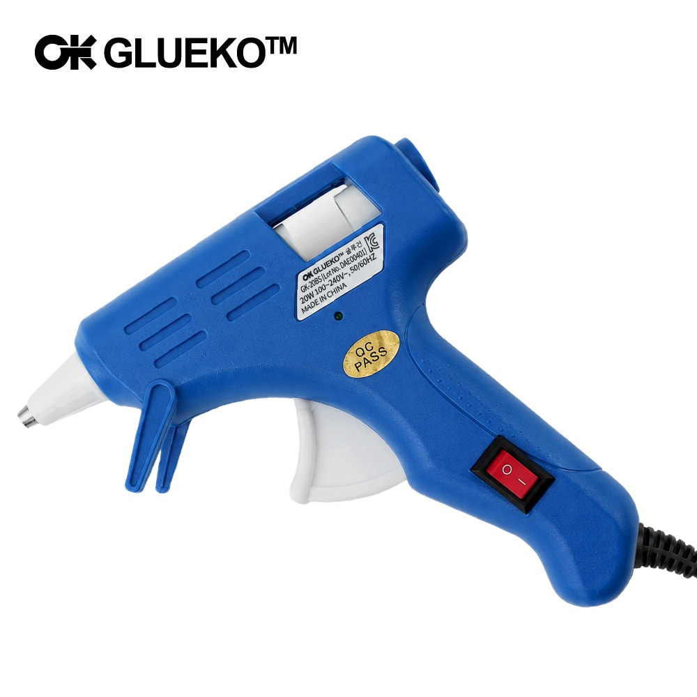 글루코 GK-20BS 소형 글루건 20W 7mm, 오공 핫멜트 글루건 스틱 2개입, 1개