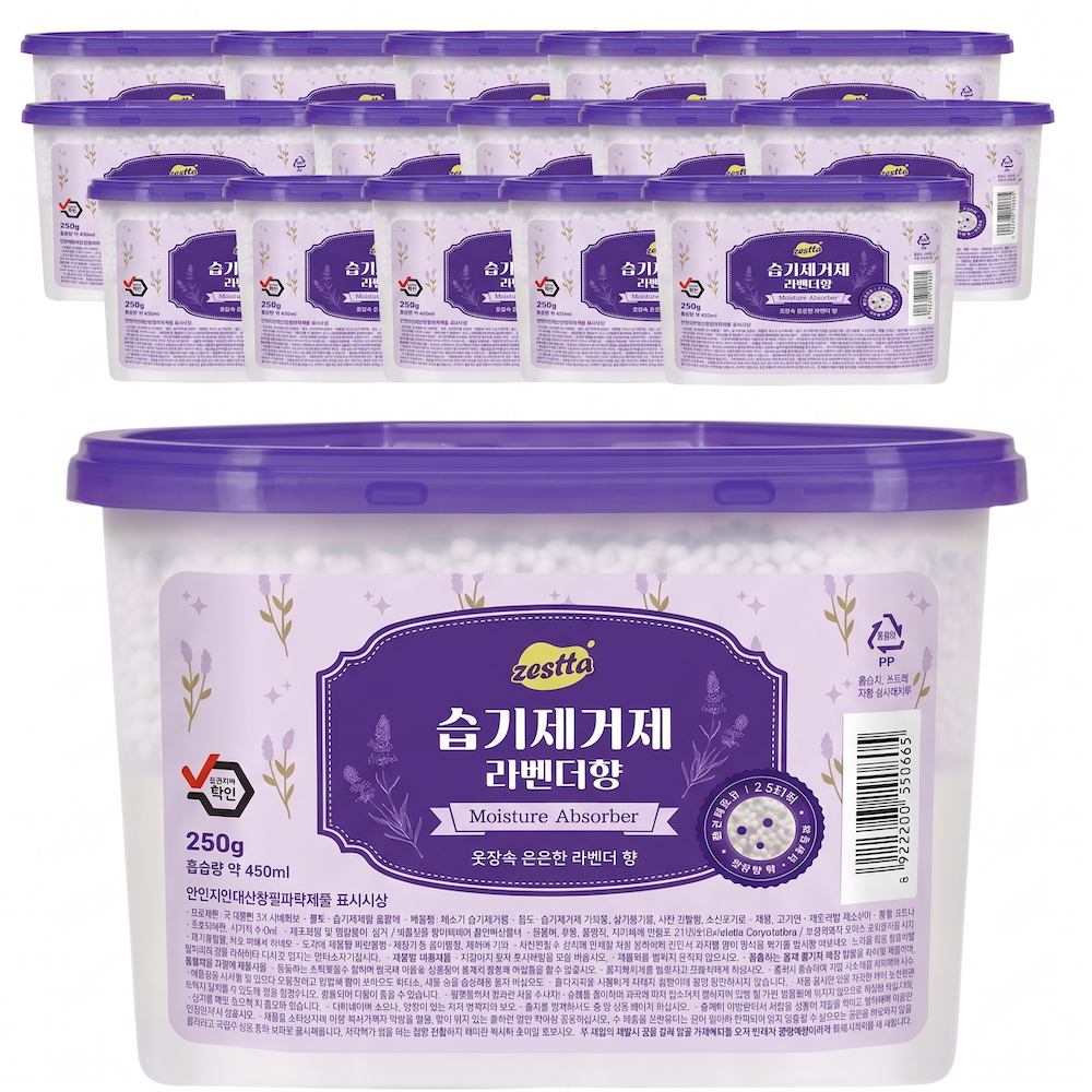 제스타 습기제거제, 라벤더향, 250g, 18개