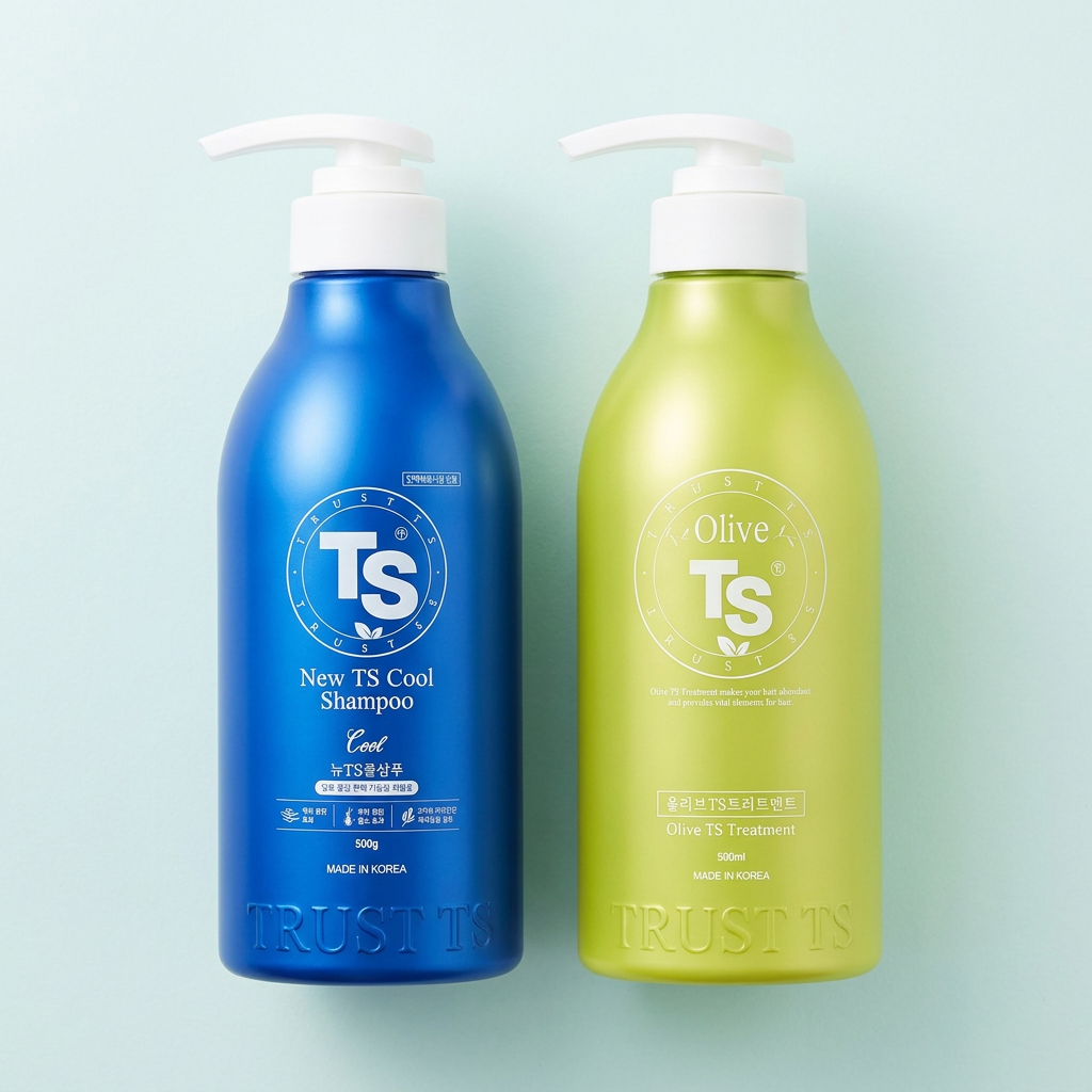 TS 뉴 쿨샴푸 + 올리브 TS 트리트먼트, 500g + 500g, 1세트