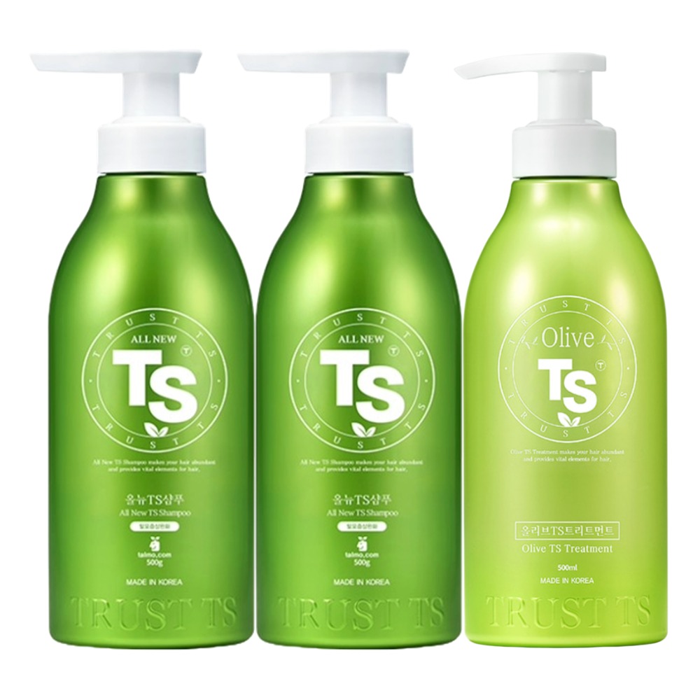 TS 올뉴 샴푸 + 올리브 TS 트리트먼트, 500g 2개 + 500g 1개, 1세트