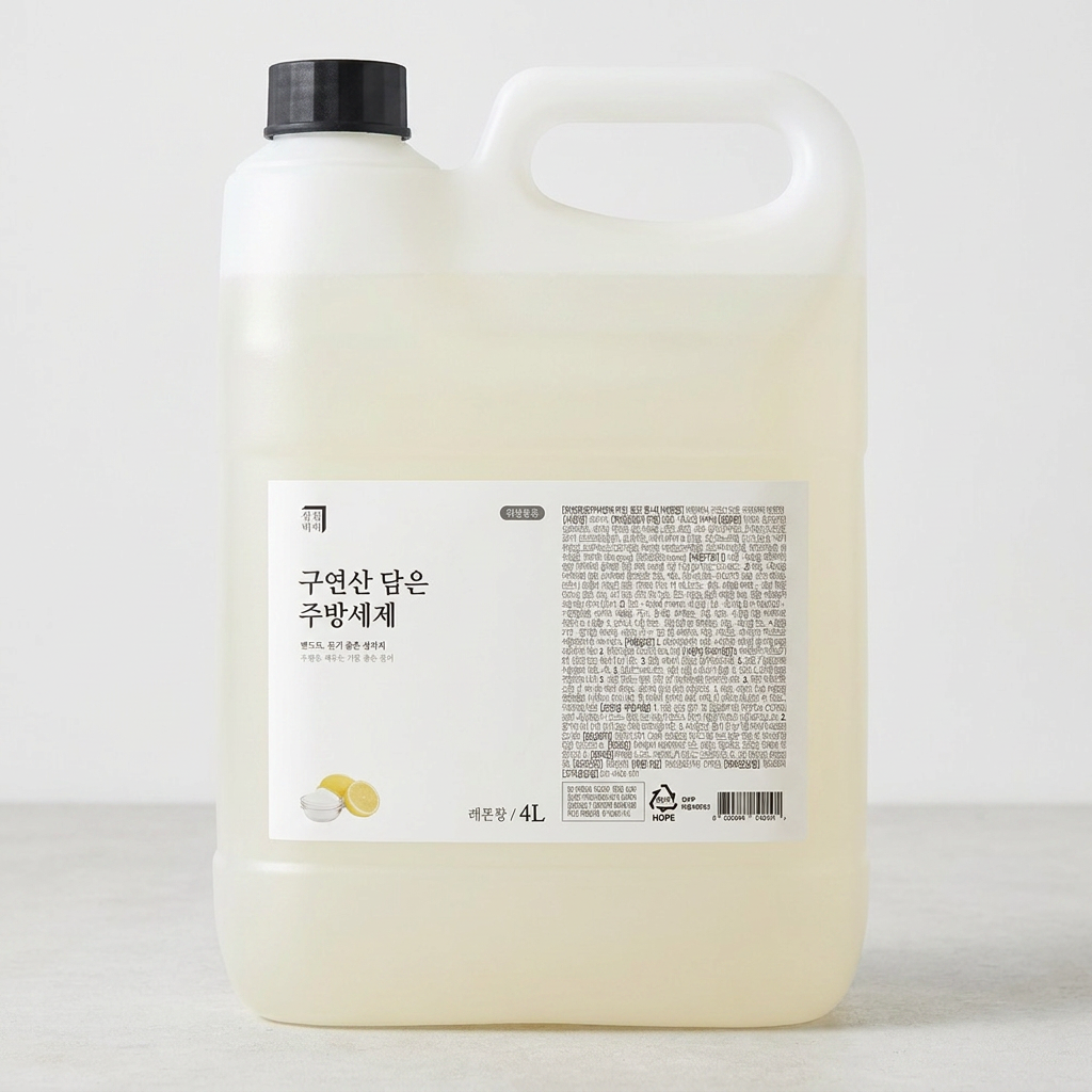 살림백서 구연산 주방세제 리필 레몬향 4L, 1개