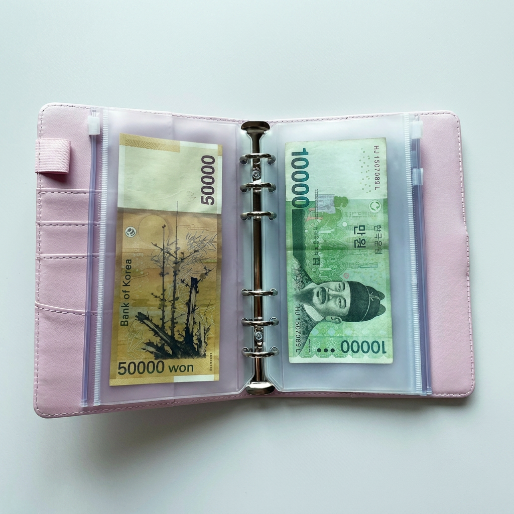 제이빌드 A6 육공다이어리 머니포켓 현금지퍼백 생활비바인더, 단일색상, 1개