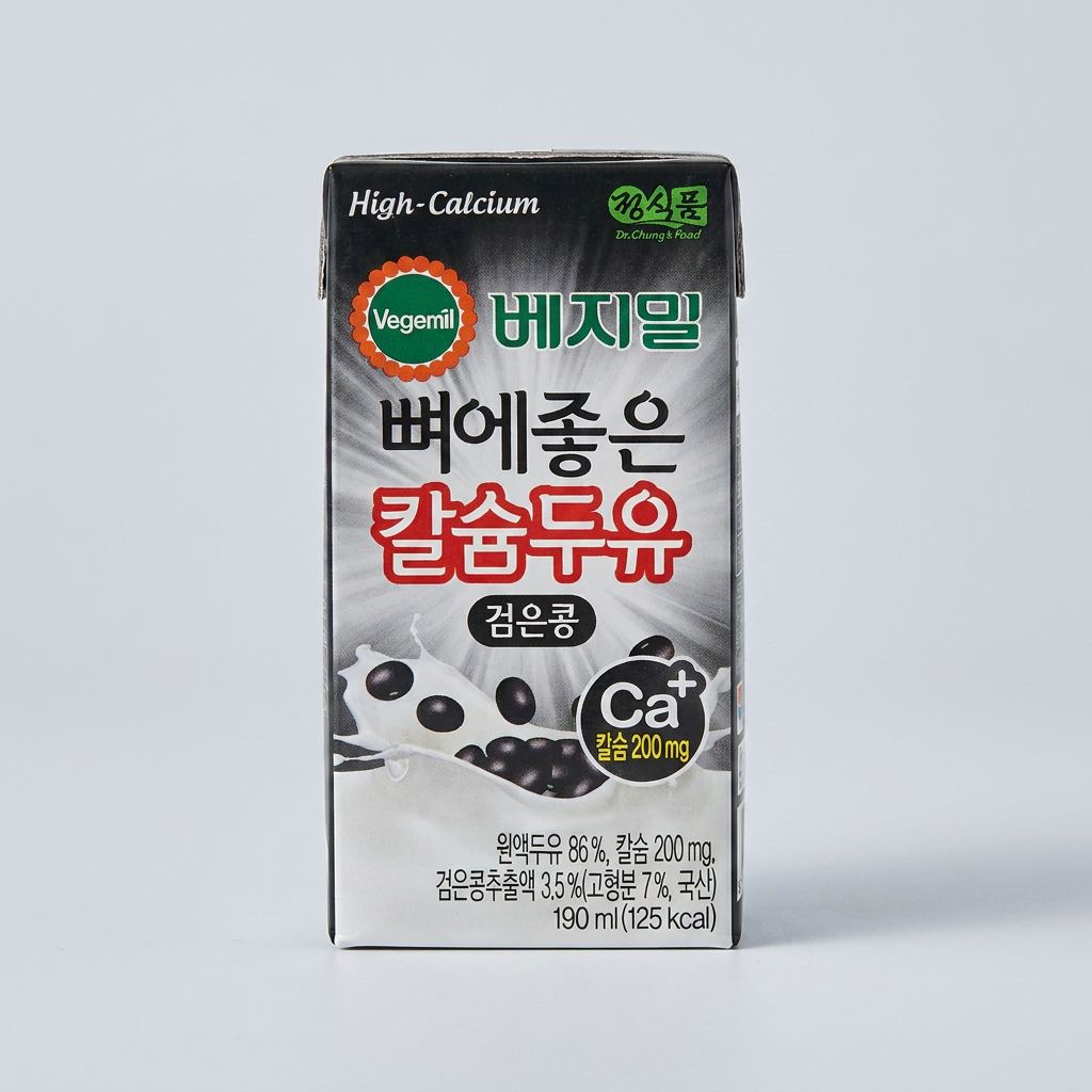 베지밀 뼈에좋은 칼슘두유, 검은콩, 190ml, 48개