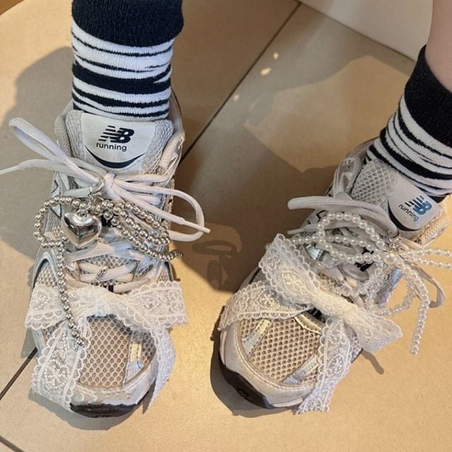 신발 꾸미기 악세서리, 레이스신발끈, 1개