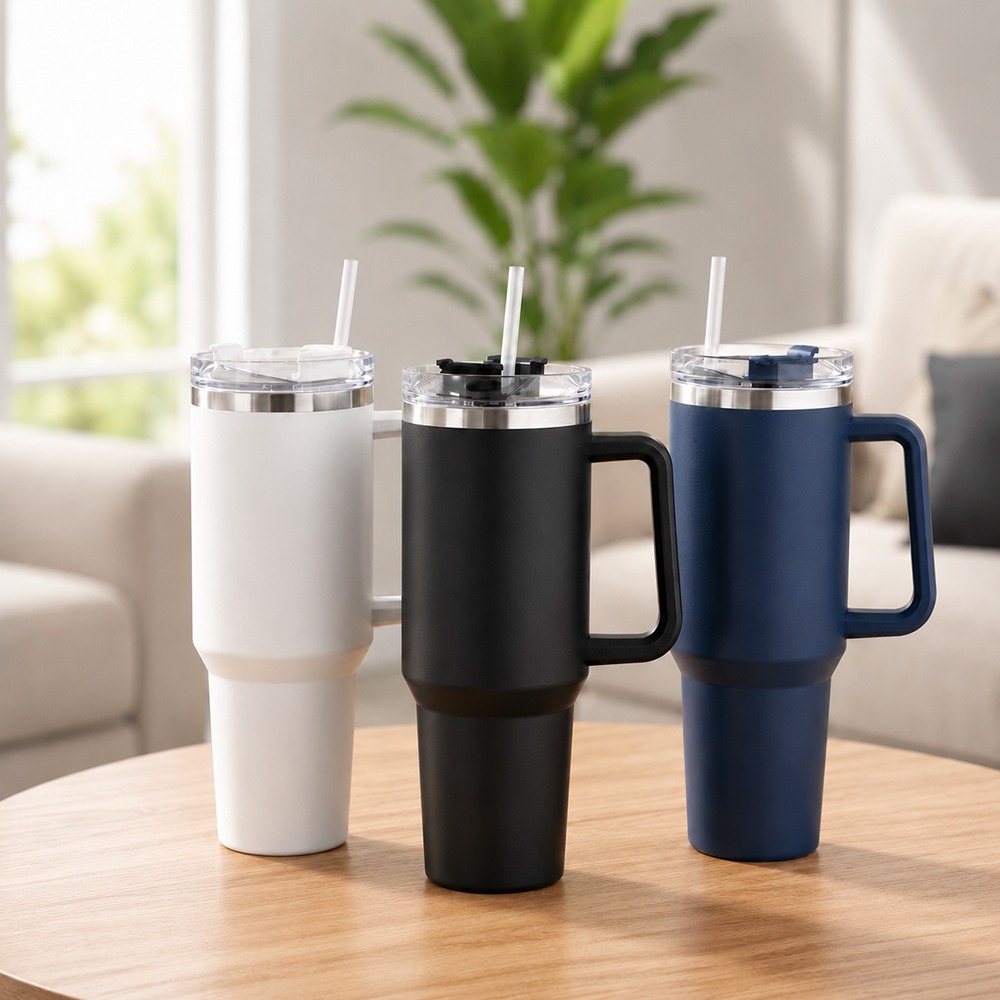 (주)아이존아이앤디 자이언트 텀블러, 블랙+화이트, 1200ml, 2개