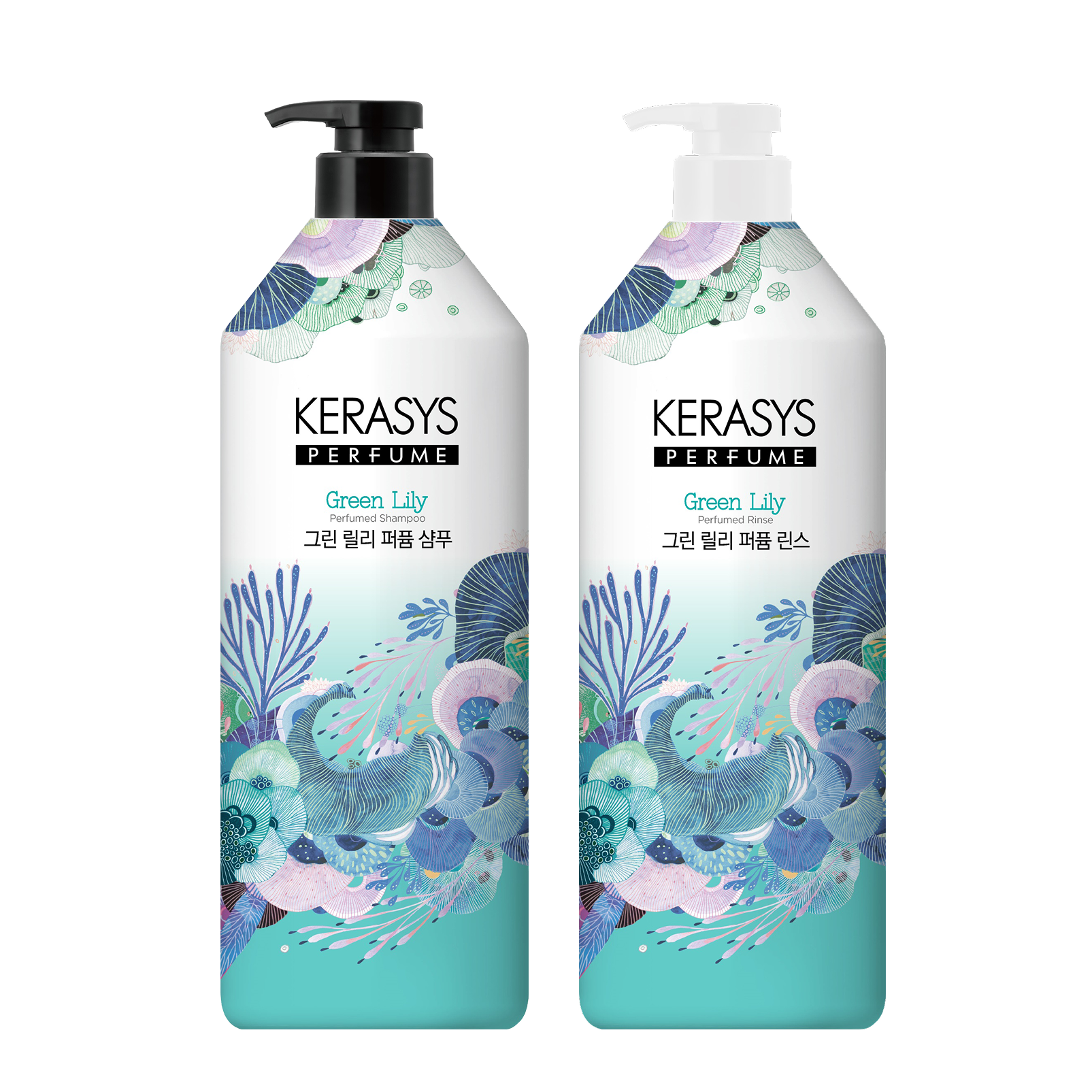 케라시스 퍼퓸 그린 릴리 샴푸 + 린스, 1L, 2개