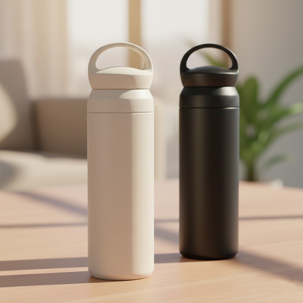 버브 루프 텀블러 올데이 보온보냉, 블랙+아이보리, 500ml, 2개