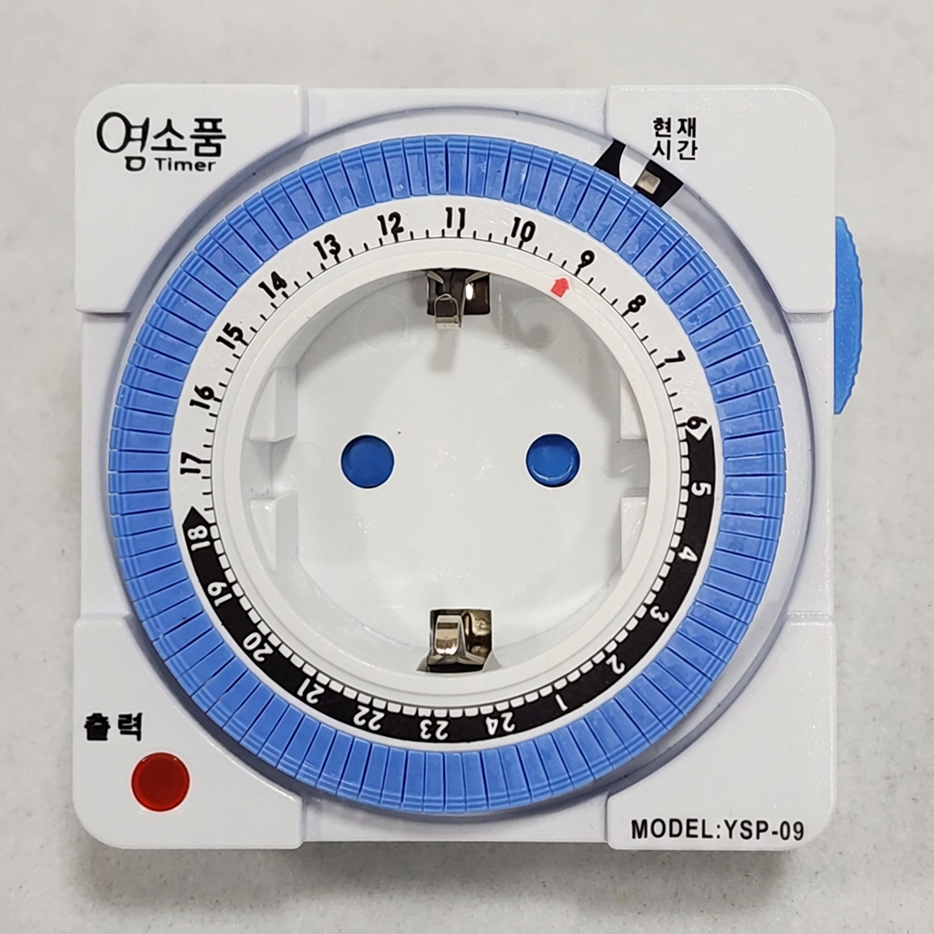 국산 타이머 콘센트 사각 24시간 타임스위치 전원절전, 혼합색상, 8cm, 1개