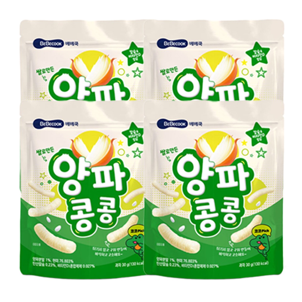 베베쿡 새우콩콩 양파콩콩 유기농 아기간식, 양파콩콩, 23g, 4개