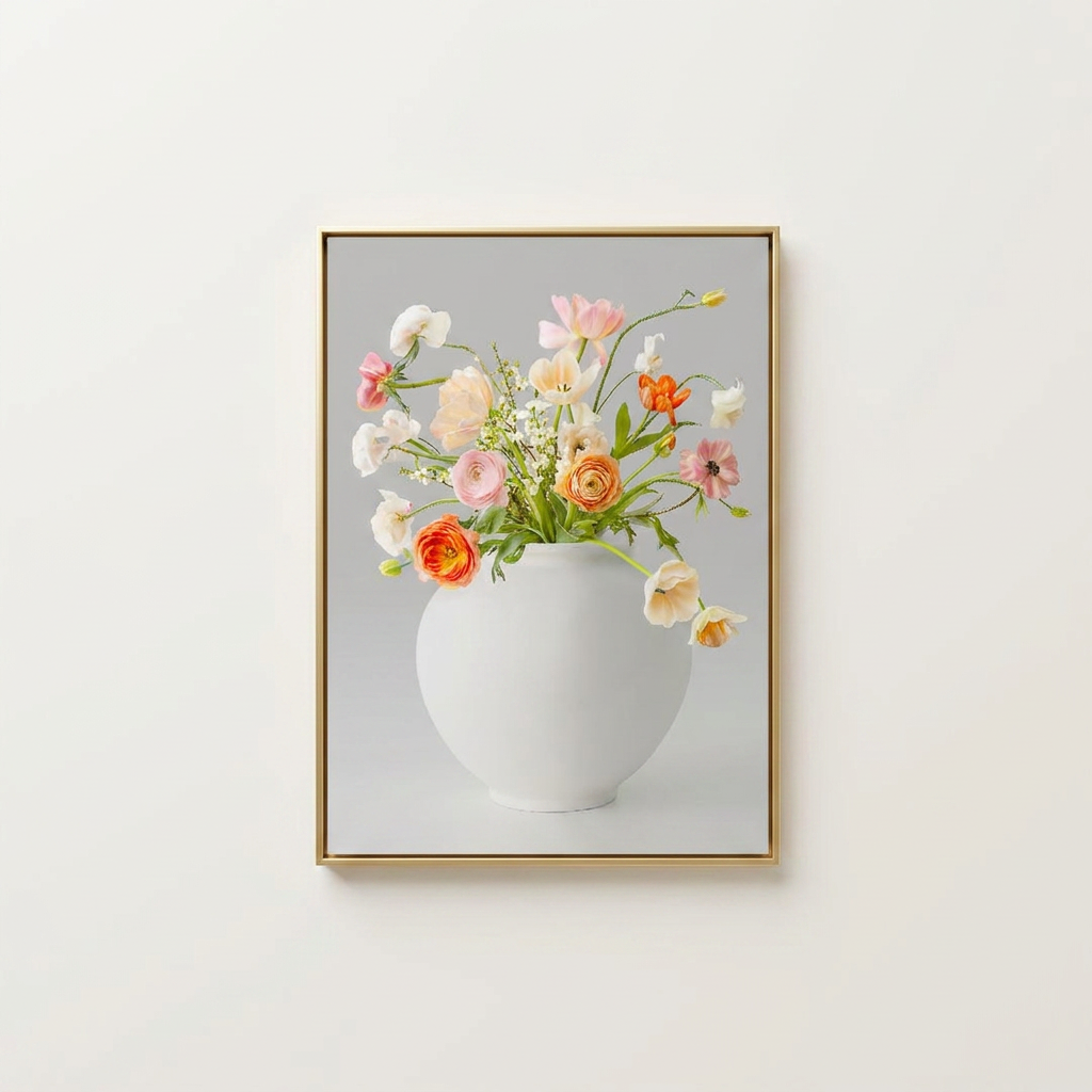 세잔느화실 풍수 화월 꽃 담은 달항아리 시리즈 캔버스 그림 액자, 캔버스액자, 21x24cm, 05.안개담은달항아리