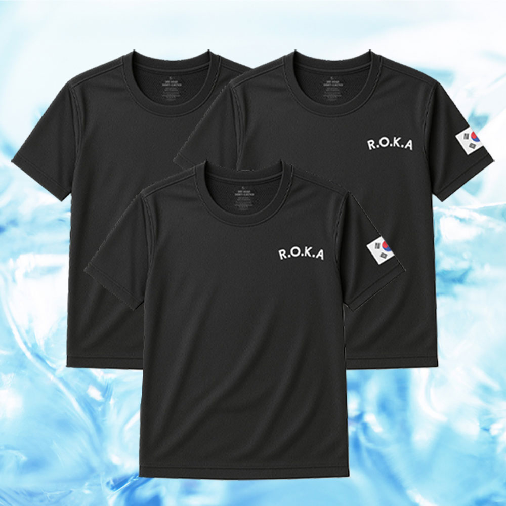 DMPS ROKA 반팔 쿨드라이, 블랙, 2XL, 3장