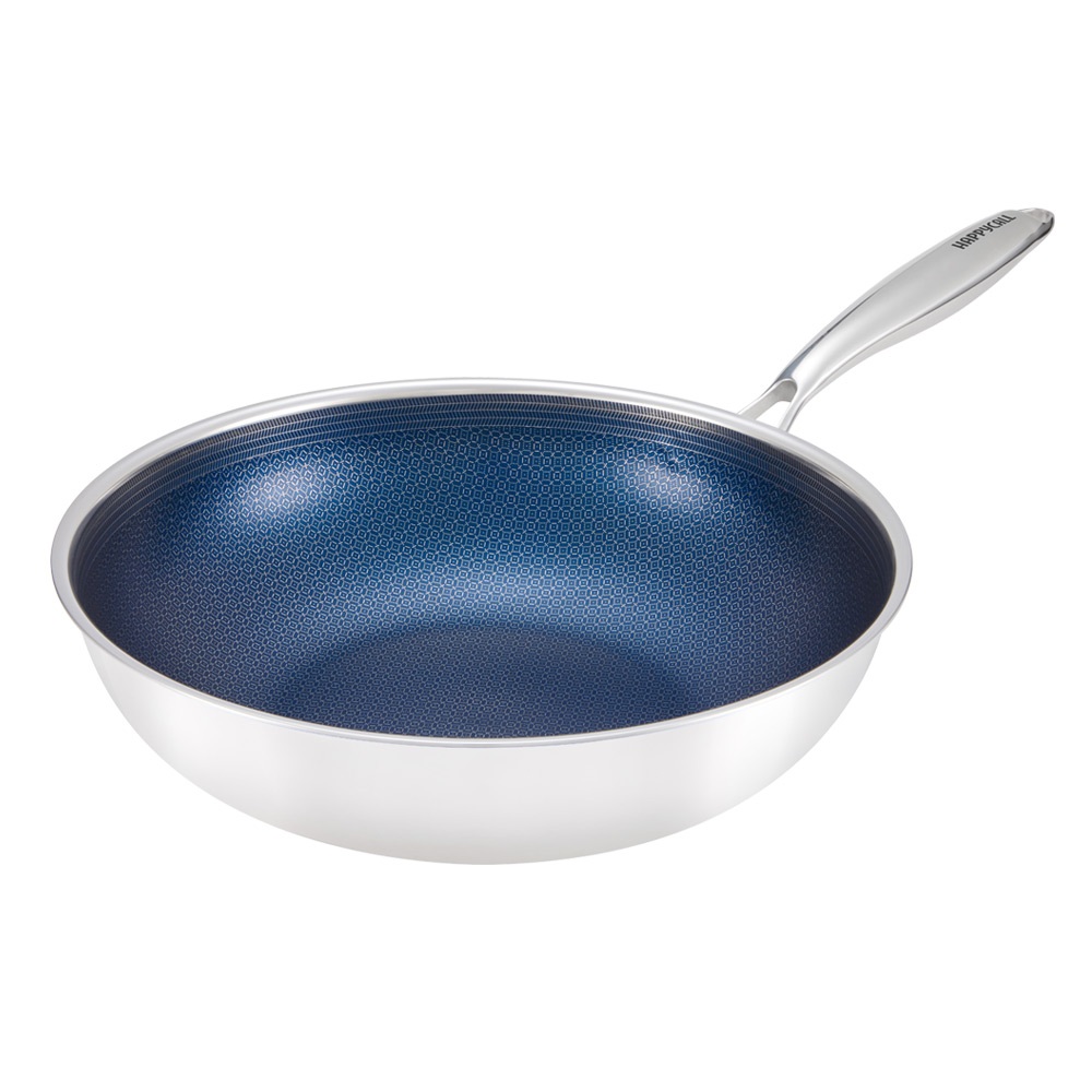 주식회사 에이치씨컴퍼니 (HC Company) 해피콜 브릭스 통3중 에칭 IH 궁중팬, 28cm, 블루, 1개