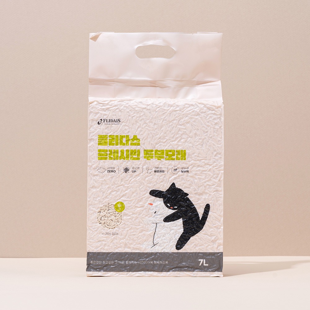 플리다스 프레시빈 두부 모래, 녹차, 7L, 6개