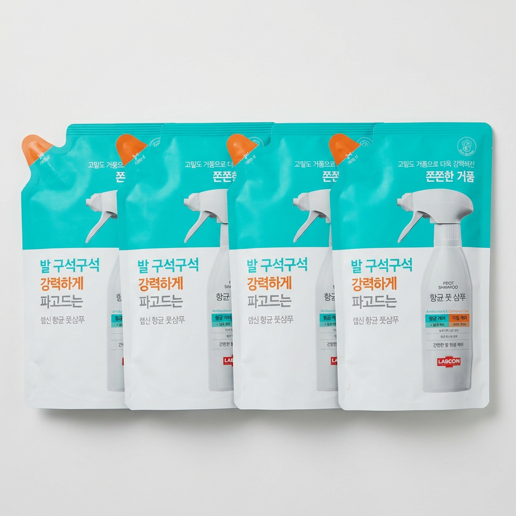 랩신 항균 풋샴푸 리필, 400ml, 4개