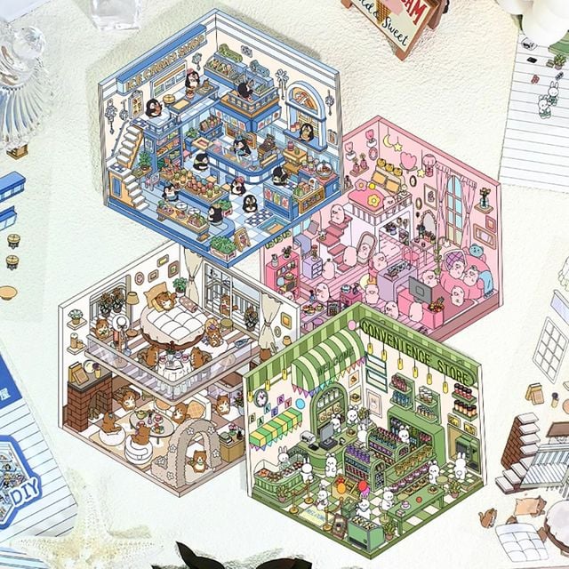 3D 방꾸미기 스티커, v.2편의점, 1개