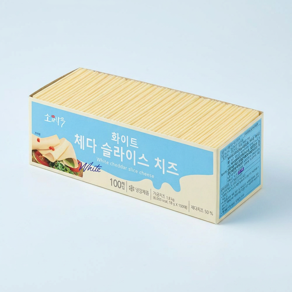 동원 소와나무 화이트 체다 슬라이스 치즈, 18g, 100매, 1개